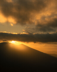 sunset over the mountain
