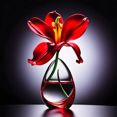 The beauty of colorful petals expressed in beautiful freesia glasswork.(Generative AI)