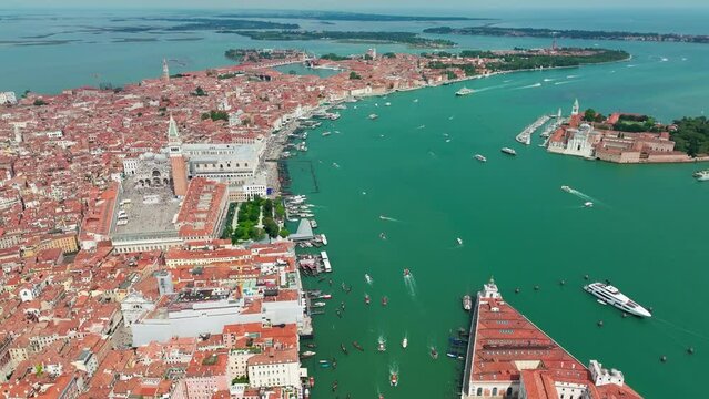 Aerial view of Venice City in Italy