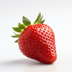 single strawberry isolated on white