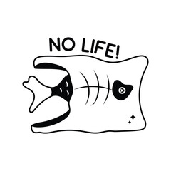No life doodle vector outline Sticker. EPS 10 file