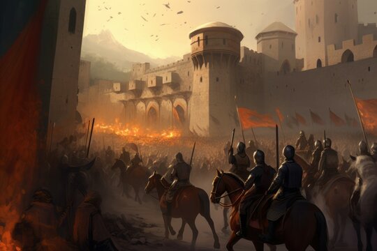 Medieval war castle. Generate Ai