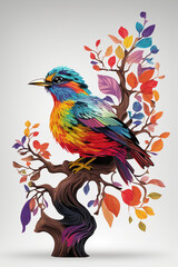Colourful bird on a branch