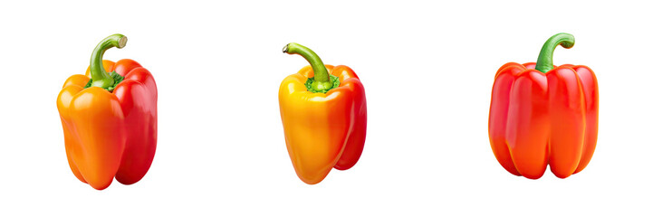 Colorful paprika with transparent background