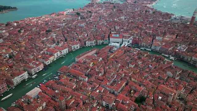 Aerial view of Venice City in Italy