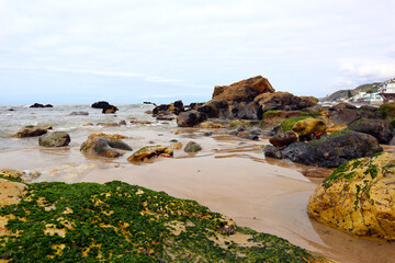 MALIBU (California), detail view of BIG ROCK BEACH located at 20000 Pacific Coast Hwy, Malibu 