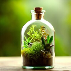terrarium inside the jar