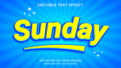 Sunday 3d editable text effect