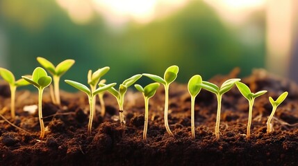 Growing plants in timelapse, Sprouts Germination newborn seeds