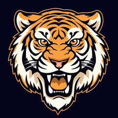 Tiger head mascot logo vector illustration