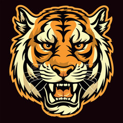 Tiger head mascot logo vector illustration