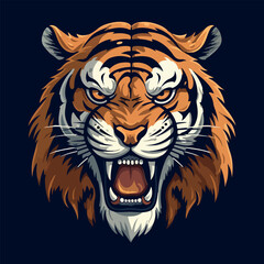 Tiger head mascot logo vector illustration