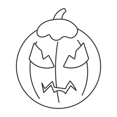 donut emoticon halloween line pumpkin icon element