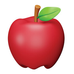 Apple 3d rendering isometric icon.