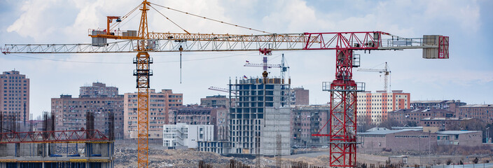 Crane and building construction