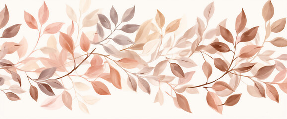 Fototapeta premium watercolor autumn orange background nature leaf seasonal september plant fall decoration. Generative AI.