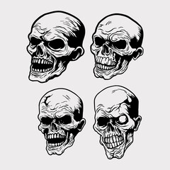 human skull vector illustration mascot Collection