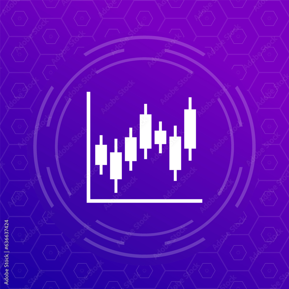 Poster candlestick chart icon for web