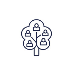 genealogy tree line icon, vector pictogram