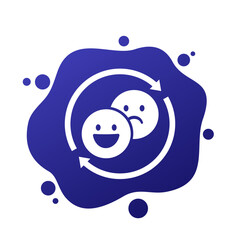 mood swings vector icon with emoji