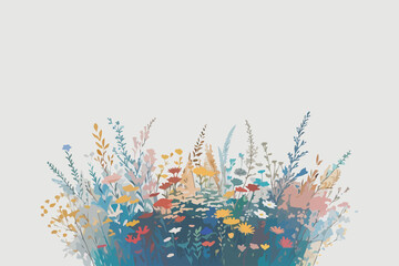 abstract minimalist floral background in boho style.