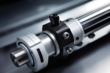 Captivating macro capture reveals the mesmerizing motion prowess of a linear actuator, highlighting its flawlessly precise and seamless movement abilities.