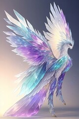 Obraz premium Crystalwing Seraph: Luminescent Guardian of Prism Realms ,crystal man , crystal boy , crystal women , crystal girl