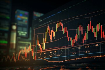 Investment concept art features trading graph, symbolizing stock market and forex dynamics Generative AI