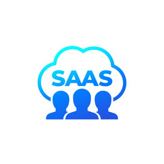 Saas users icon on white, vector