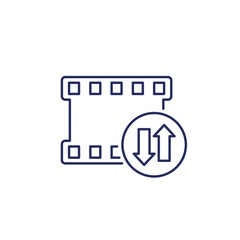 video transfer line icon on white