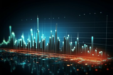 Strategic visualization Business and stock graphs decode financial performance Generative AI