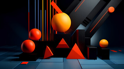 Galactic Dimensions in 3D: Designing a Poster with Cosmic Geometric Shapes