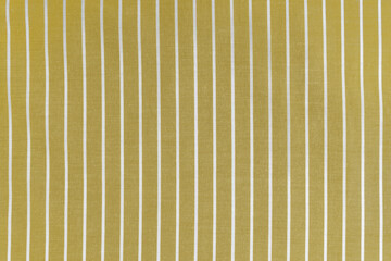 Striped yellow white fabric texture background wtih copy space. Shirt fabric, tablecloth textile,...
