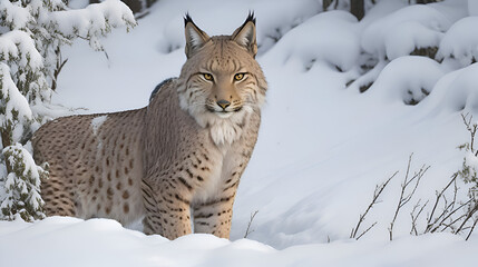 Obraz premium lynx in snow