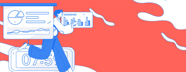 Vector internet operation illustration of people exercising and running healthy
