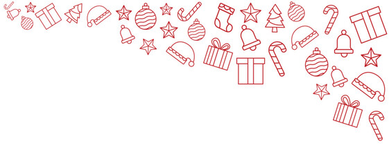  christmas vector line art decoration elements , christmas happy new year doodles vector eps 10