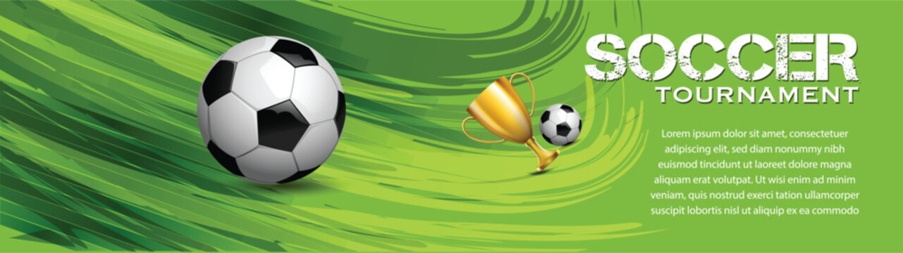 Football league tournament poster vector illustration, Ball with football