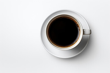 black Coffee cup white background. 