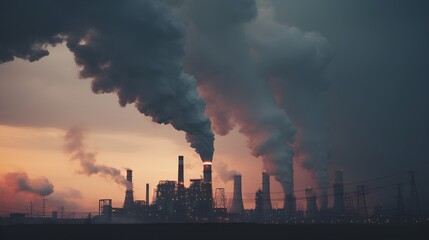 Smoke emitted from industrial sites that cause environmental pollution.