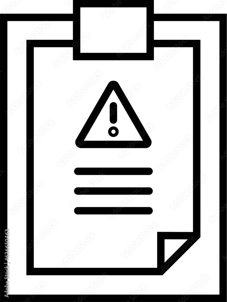 Poster warning in agreement simple minimalistic outline icon. suitable for books, stores, shops. editable s