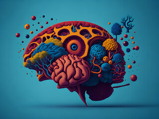A vivid representation of the ADHD concept, highlighting elements of focus, distraction, and brain functioning. The image encompasses the complex nature of this cognitive condition