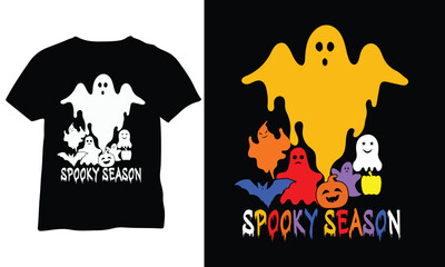 Spooky Season Shirt Halloween Ghost EPS Spooky Season Distressed Halloween Shirt vector design 