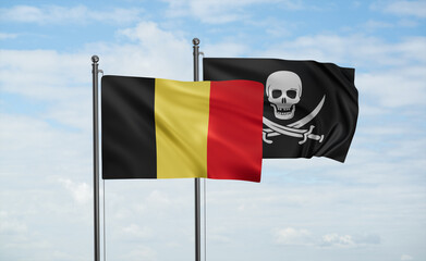 Pirate and Belgium flag