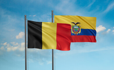 Ecuador and Belgium flag