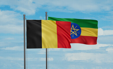 Ethiopia and Belgium flag