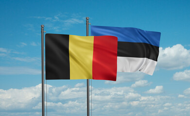 Estonia and Belgium flag