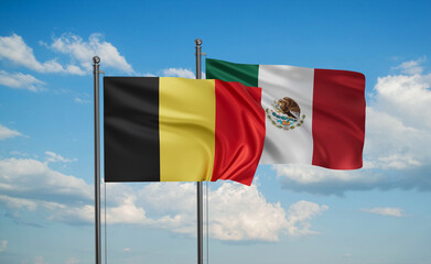 Mexico and Belgium flag