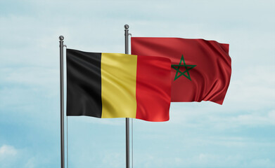 Morocco and Belgium flag