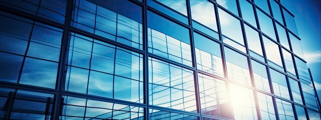 Fototapeta premium Architecture and construction rendering, Reflective business office building, Generative AI