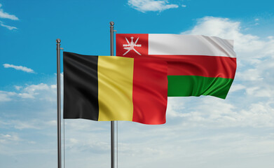 Oman and Belgium flag